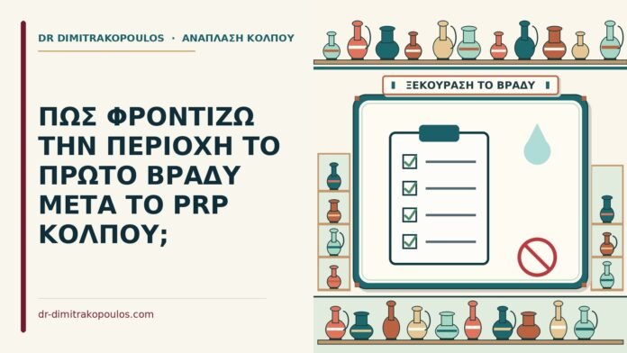 ΠΩΣ ΦΡΟΝΤΙΖΩ ΤΗΝ ΠΕΡΙΟΧΗ ΤΟ ΠΡΩΤΟ ΒΡΑΔΥ ΜΕΤΑ ΤΟ PRP ΚΟΛΠΟΥ; πρώτο βράδυ