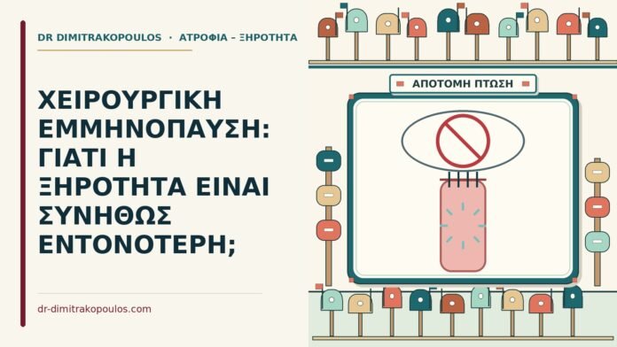 ΧΕΙΡΟΥΡΓΙΚΗ ΕΜΜΗΝΟΠΑΥΣΗ: ΓΙΑΤΙ Η ΞΗΡΟΤΗΤΑ ΕΙΝΑΙ ΣΥΝΗΘΩΣ ΕΝΤΟΝΟΤΕΡΗ; χειρουργική εμμηνόπαυση