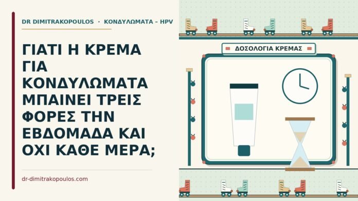 ΓΙΑΤΙ Η ΚΡΕΜΑ ΓΙΑ ΚΟΝΔΥΛΩΜΑΤΑ ΜΠΑΙΝΕΙ ΤΡΕΙΣ ΦΟΡΕΣ ΤΗΝ ΕΒΔΟΜΑΔΑ ΚΑΙ ΟΧΙ ΚΑΘΕ ΜΕΡΑ; κρέμα τρεις φορές την εβδομάδα