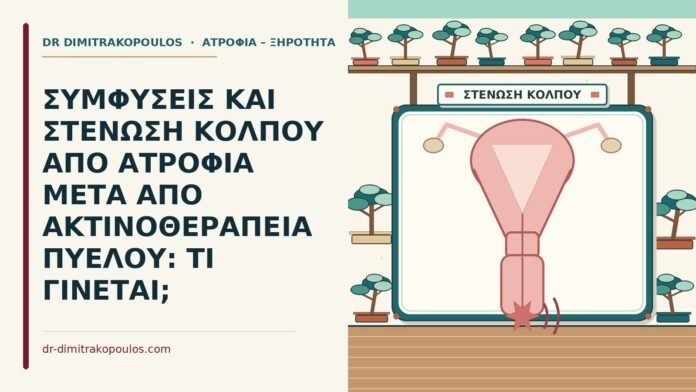 ΣΥΜΦΥΣΕΙΣ ΚΑΙ ΣΤΕΝΩΣΗ ΚΟΛΠΟΥ ΑΠΟ ΑΤΡΟΦΙΑ ΜΕΤΑ ΑΠΟ ΑΚΤΙΝΟΘΕΡΑΠΕΙΑ ΠΥΕΛΟΥ: ΤΙ ΓΙΝΕΤΑΙ; στένωση κόλπου