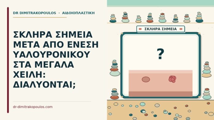 ΣΚΛΗΡΑ ΣΗΜΕΙΑ ΜΕΤΑ ΑΠΟ ΕΝΕΣΗ ΥΑΛΟΥΡΟΝΙΚΟΥ ΣΤΑ ΜΕΓΑΛΑ ΧΕΙΛΗ: ΔΙΑΛΥΟΝΤΑΙ; υαλουρονικού