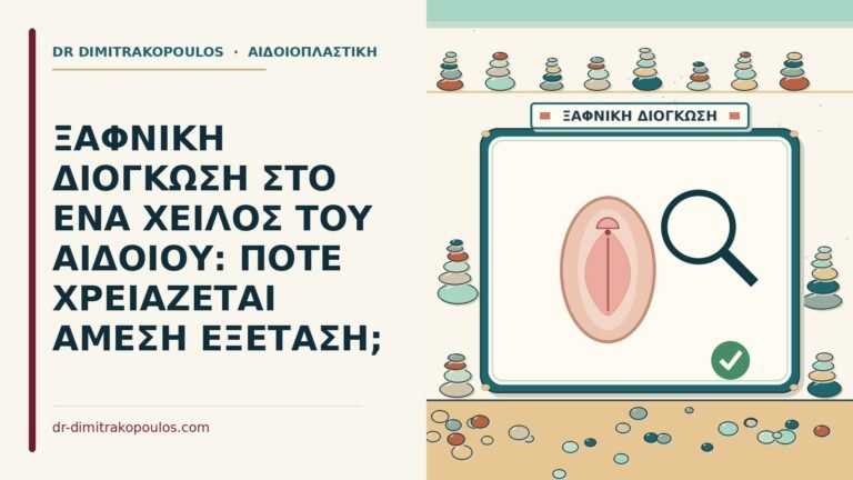 διόγκωση στο ένα χείλος