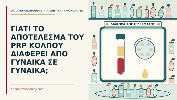 ΓΙΑΤΙ ΤΟ ΑΠΟΤΕΛΕΣΜΑ ΤΟΥ PRP ΚΟΛΠΟΥ ΔΙΑΦΕΡΕΙ ΑΠΟ ΓΥΝΑΙΚΑ ΣΕ ΓΥΝΑΙΚΑ; αποτέλεσμα του PRP κόλπου