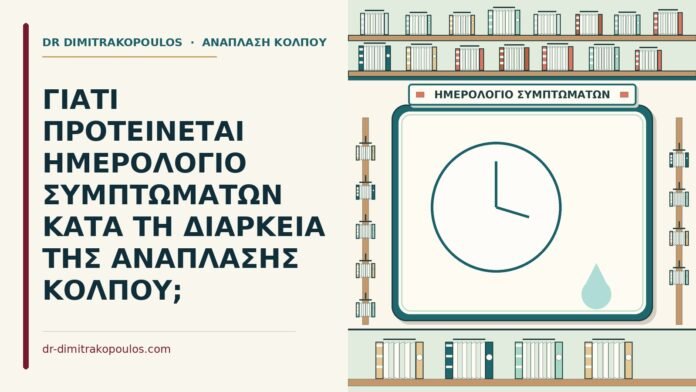 ΓΙΑΤΙ ΠΡΟΤΕΙΝΕΤΑΙ ΗΜΕΡΟΛΟΓΙΟ ΣΥΜΠΤΩΜΑΤΩΝ ΚΑΤΑ ΤΗ ΔΙΑΡΚΕΙΑ ΤΗΣ ΑΝΑΠΛΑΣΗΣ ΚΟΛΠΟΥ; ημερολόγιο συμπτωμάτων