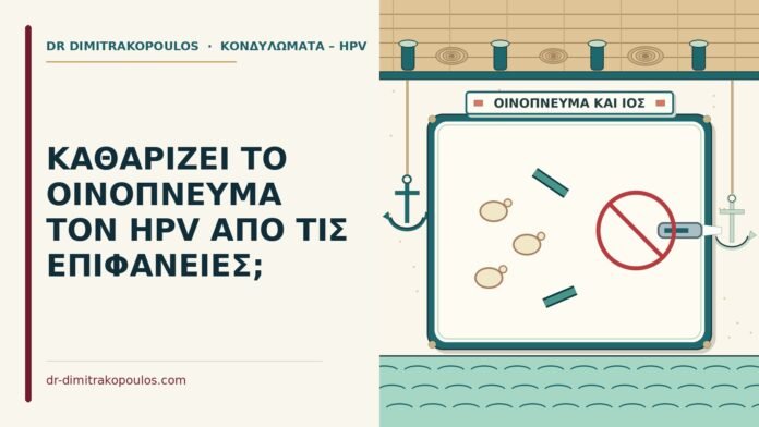 ΚΑΘΑΡΙΖΕΙ ΤΟ ΟΙΝΟΠΝΕΥΜΑ ΤΟΝ HPV ΑΠΟ ΤΙΣ ΕΠΙΦΑΝΕΙΕΣ; οινόπνευμα
