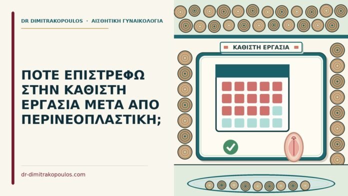 ΠΟΤΕ ΕΠΙΣΤΡΕΦΩ ΣΤΗΝ ΚΑΘΙΣΤΗ ΕΡΓΑΣΙΑ ΜΕΤΑ ΑΠΟ ΠΕΡΙΝΕΟΠΛΑΣΤΙΚΗ; επιστροφή στην καθιστή εργασία μετά από περινεοπλαστική