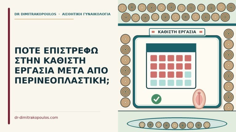 επιστροφή στην καθιστή εργασία μετά από περινεοπλαστική