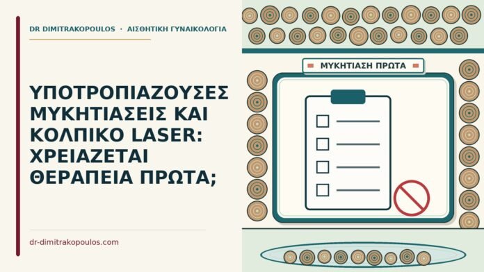 ΥΠΟΤΡΟΠΙΑΖΟΥΣΕΣ ΜΥΚΗΤΙΑΣΕΙΣ ΚΑΙ ΚΟΛΠΙΚΟ LASER: ΧΡΕΙΑΖΕΤΑΙ ΘΕΡΑΠΕΙΑ ΠΡΩΤΑ; υποτροπιάζουσες μυκητιάσεις και κολπικό laser