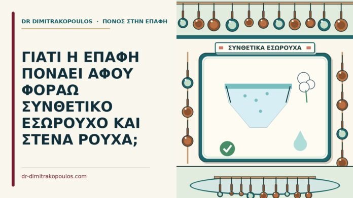 ΓΙΑΤΙ Η ΕΠΑΦΗ ΠΟΝΑΕΙ ΑΦΟΥ ΦΟΡΑΩ ΣΥΝΘΕΤΙΚΟ ΕΣΩΡΟΥΧΟ ΚΑΙ ΣΤΕΝΑ ΡΟΥΧΑ; συνθετικό εσώρουχο