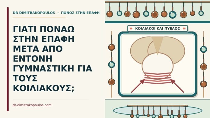 ΓΙΑΤΙ ΠΟΝΑΩ ΣΤΗΝ ΕΠΑΦΗ ΜΕΤΑ ΑΠΟ ΕΝΤΟΝΗ ΓΥΜΝΑΣΤΙΚΗ ΓΙΑ ΤΟΥΣ ΚΟΙΛΙΑΚΟΥΣ; έντονη γυμναστική