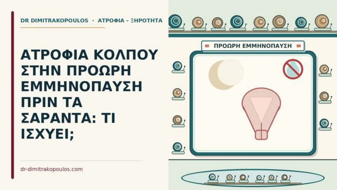 ΑΤΡΟΦΙΑ ΚΟΛΠΟΥ ΣΤΗΝ ΠΡΟΩΡΗ ΕΜΜΗΝΟΠΑΥΣΗ ΠΡΙΝ ΤΑ ΣΑΡΑΝΤΑ: ΤΙ ΙΣΧΥΕΙ; πρόωρη εμμηνόπαυση