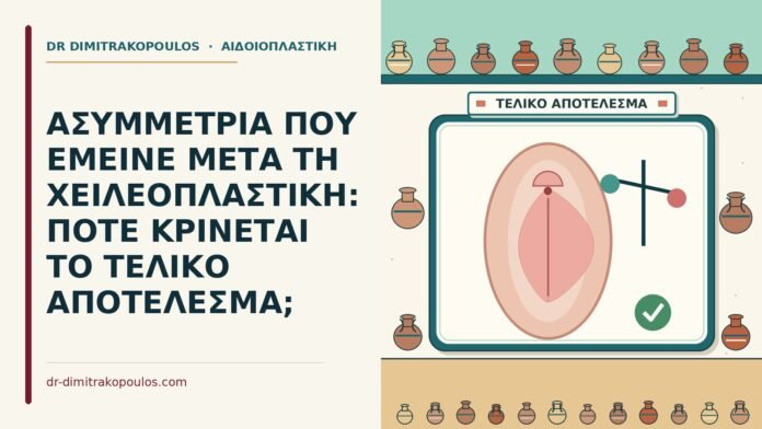 ΑΣΥΜΜΕΤΡΙΑ ΠΟΥ ΕΜΕΙΝΕ ΜΕΤΑ ΤΗ ΧΕΙΛΕΟΠΛΑΣΤΙΚΗ: ΠΟΤΕ ΚΡΙΝΕΤΑΙ ΤΟ ΤΕΛΙΚΟ ΑΠΟΤΕΛΕΣΜΑ; χειλεοπλαστική