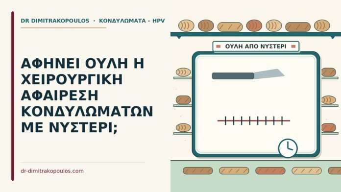 ΑΦΗΝΕΙ ΟΥΛΗ Η ΧΕΙΡΟΥΡΓΙΚΗ ΑΦΑΙΡΕΣΗ ΚΟΝΔΥΛΩΜΑΤΩΝ ΜΕ ΝΥΣΤΕΡΙ; νυστέρι