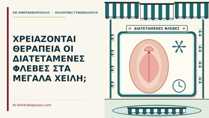 διατεταμένες φλέβες στα μεγάλα χείλη