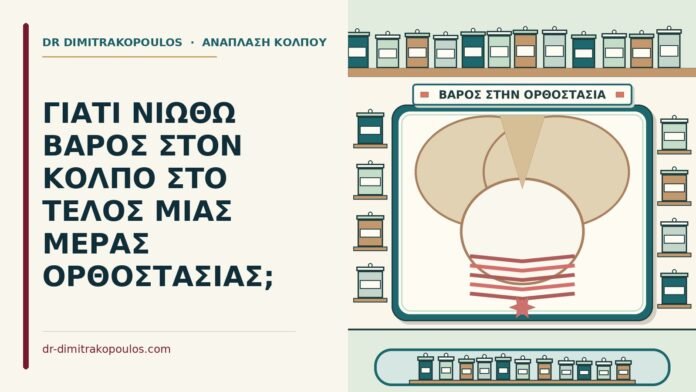 ΓΙΑΤΙ ΝΙΩΘΩ ΒΑΡΟΣ ΣΤΟΝ ΚΟΛΠΟ ΣΤΟ ΤΕΛΟΣ ΜΙΑΣ ΜΕΡΑΣ ΟΡΘΟΣΤΑΣΙΑΣ; βάρος στον κόλπο
