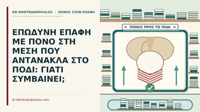 ΕΠΩΔΥΝΗ ΕΠΑΦΗ ΜΕ ΠΟΝΟ ΣΤΗ ΜΕΣΗ ΠΟΥ ΑΝΤΑΝΑΚΛΑ ΣΤΟ ΠΟΔΙ: ΓΙΑΤΙ ΣΥΜΒΑΙΝΕΙ; πόνος στη μέση που αντανακλά στο πόδι
