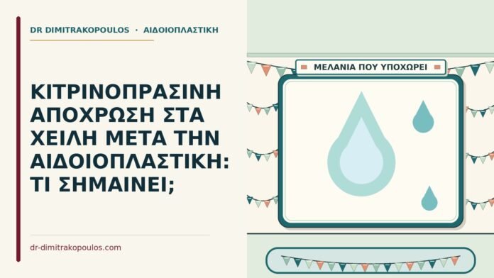 ΚΙΤΡΙΝΟΠΡΑΣΙΝΗ ΑΠΟΧΡΩΣΗ ΣΤΑ ΧΕΙΛΗ ΜΕΤΑ ΤΗΝ ΑΙΔΟΙΟΠΛΑΣΤΙΚΗ: ΤΙ ΣΗΜΑΙΝΕΙ; κιτρινοπράσινη απόχρωση